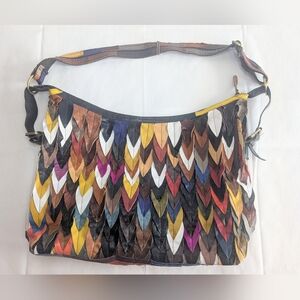 CHAIN DESIGNS All Leather Hobo Bag